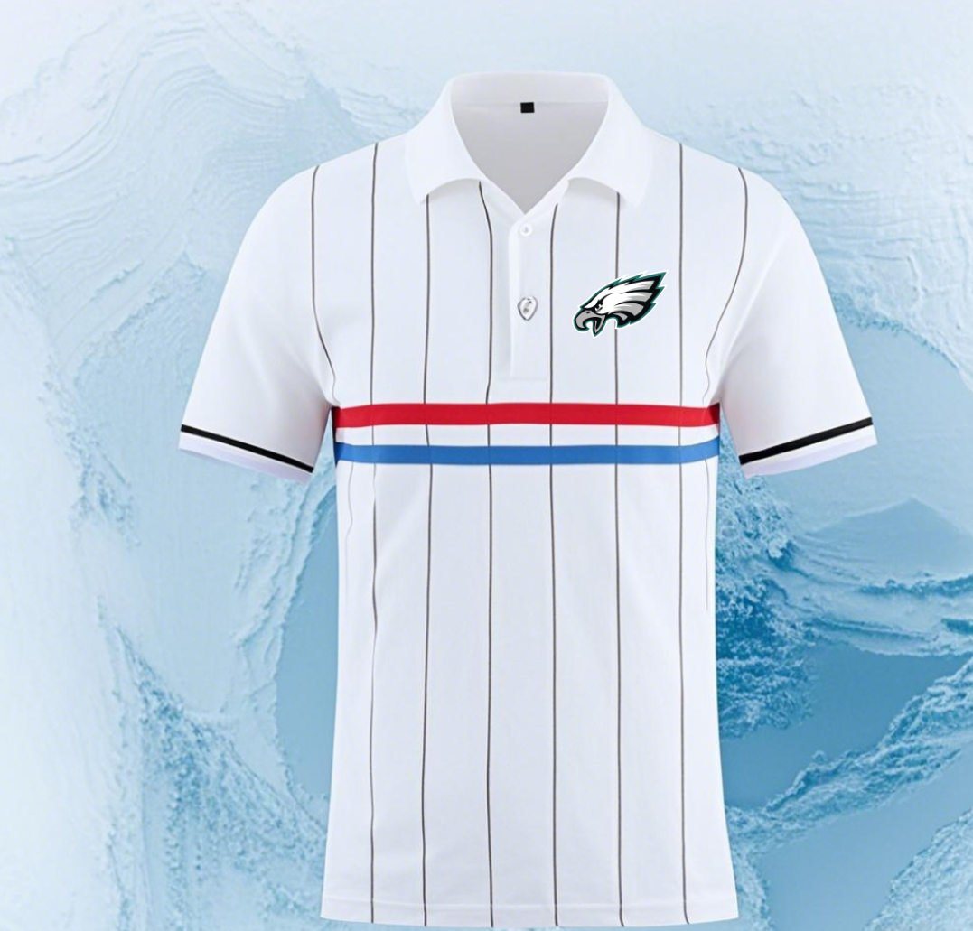 Philadelphia Eagles white style #2 Men 2025 NFL polo T shirt